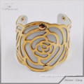 Newest designs metal flower gold cuff bangle for sale